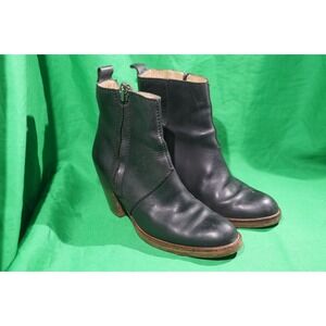 Acne Studios Womens Black Leather Wedge‎ Boots Italy EU 37 / Womens US 6